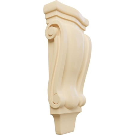 Ekena Millwork 4 3/4"W x 1 3/4"D x 10"H Small Traditional Pilaster Wood Corbel, Maple CORW05X02X10PTMA